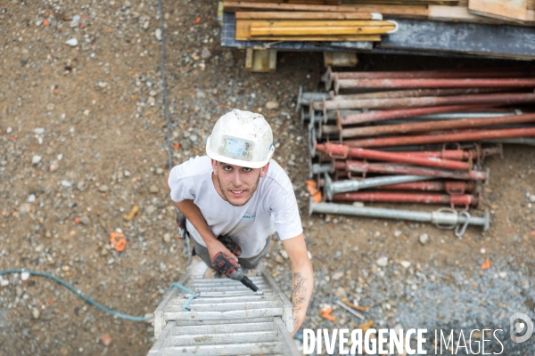 Chantier de construction d un complexe sportif