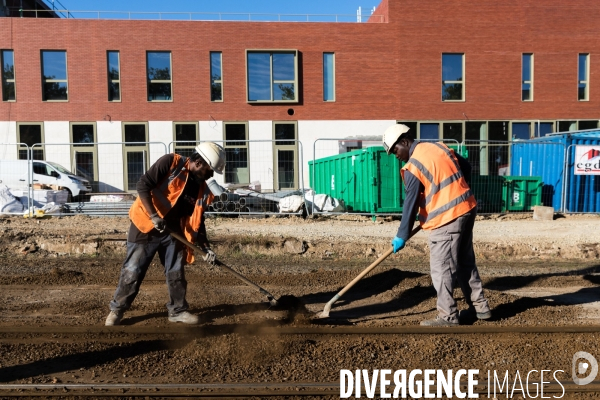 Travaux de voie ferrée de tramway