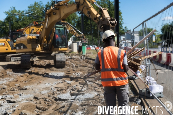 Travaux de voie ferrée de tramway