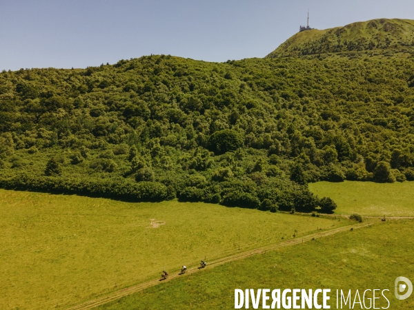 Cyclotourisme vue d un drone