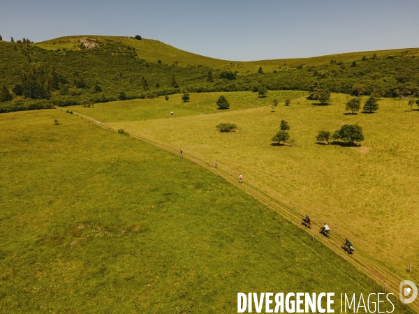 Cyclotourisme vue d un drone