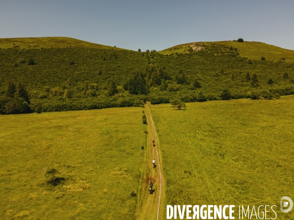 Cyclotourisme vue d un drone