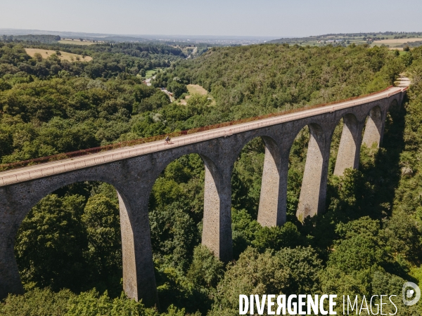 Cyclotourisme vue d un drone