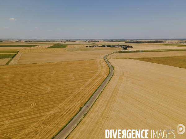 Cyclotourisme vue d un drone