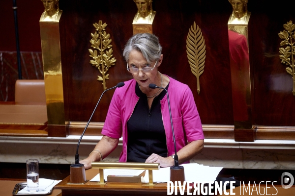 La première ministre Elisabeth Borne fait sa déclaration de politique générale