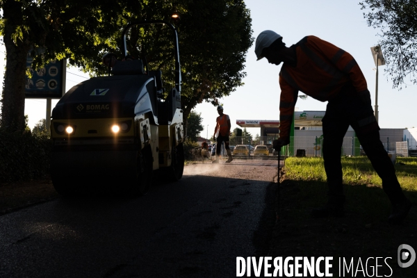 Travaux d enrobage au liant végétal