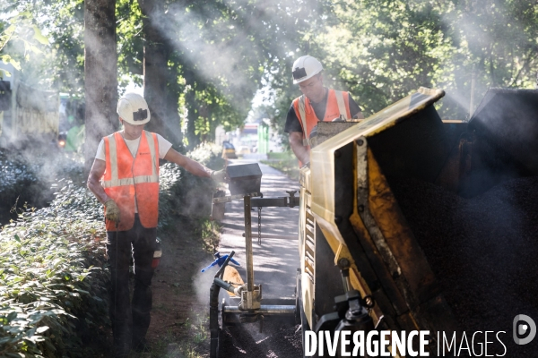 Travaux d enrobage au liant végétal