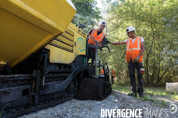 Travaux d enrobage au liant végétal