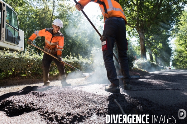 Travaux d enrobage au liant végétal