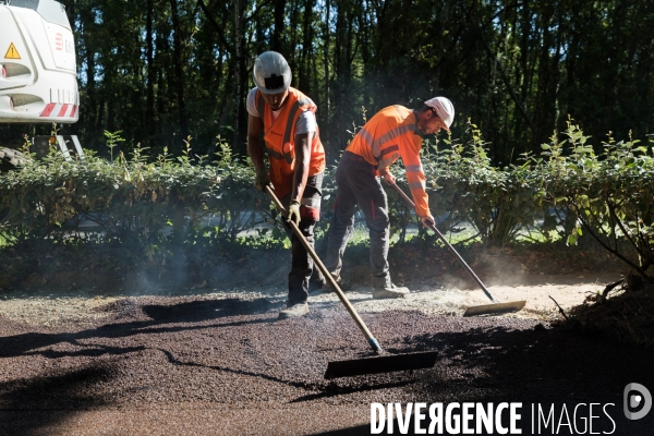 Travaux d enrobage au liant végétal