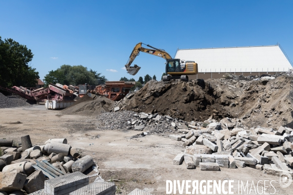 Concassage de matériaux de chantiers