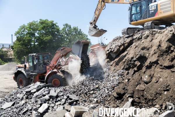 Concassage de matériaux de chantiers