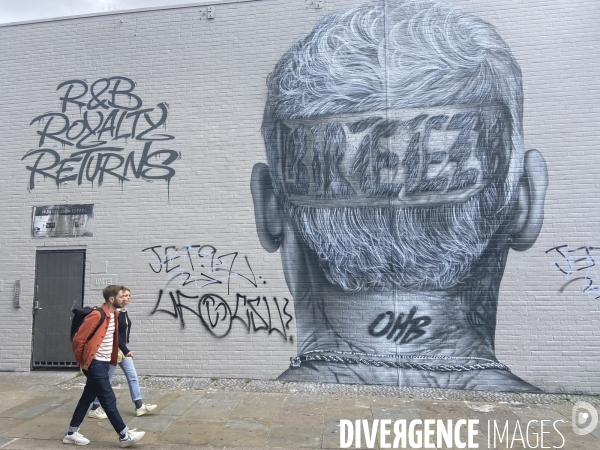 Street art a brick lane, londres