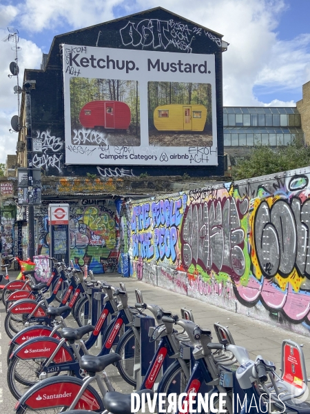 Street art a brick lane, londres