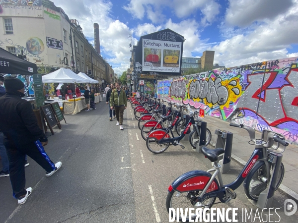 Street art a brick lane, londres