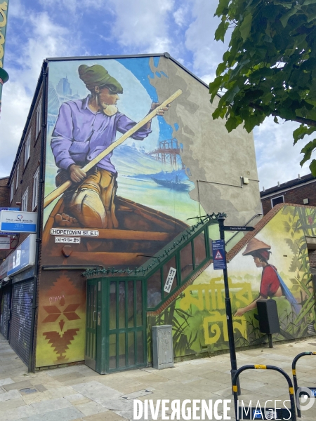 Street art a brick lane, londres