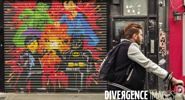 Street art a brick lane, londres