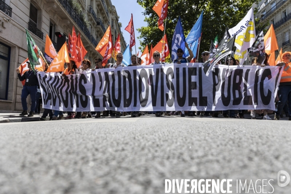 Manifestation contre la suppression de la redevance audiovisuelle