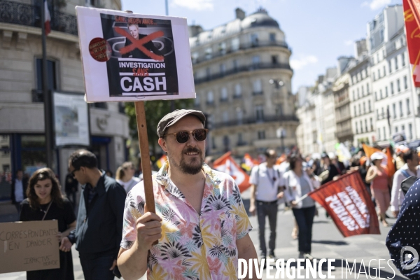 Manifestation contre la suppression de la redevance audiovisuelle