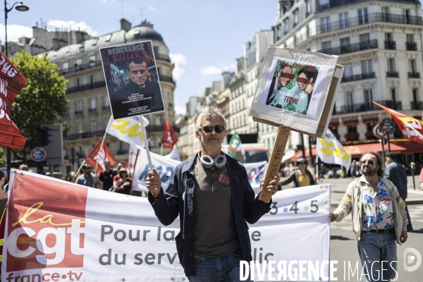 Manifestation contre la suppression de la redevance audiovisuelle