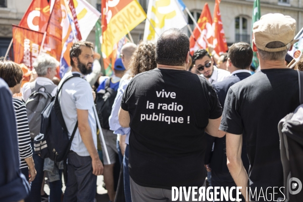 Manifestation contre la suppression de la redevance audiovisuelle