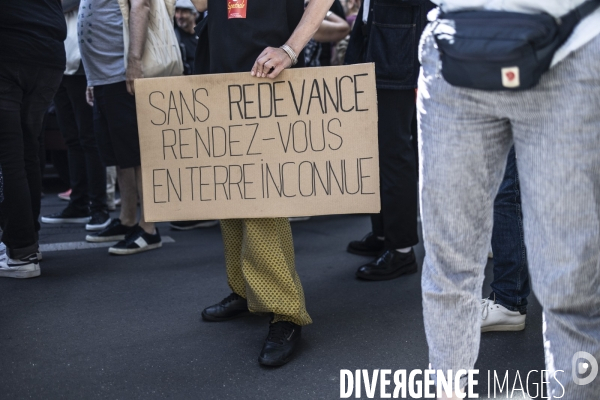 Manifestation contre la suppression de la redevance audiovisuelle