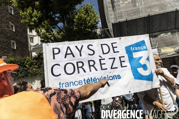 Manifestation contre la suppression de la redevance audiovisuelle