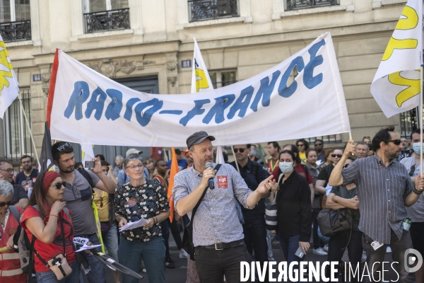 Manifestation contre la suppression de la redevance audiovisuelle