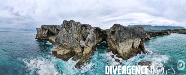 La cote d Asturies en Espagne vue au drone.