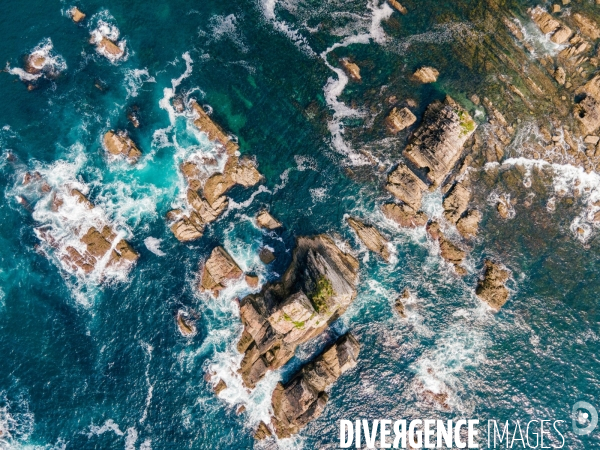 La cote d Asturies en Espagne vue au drone.