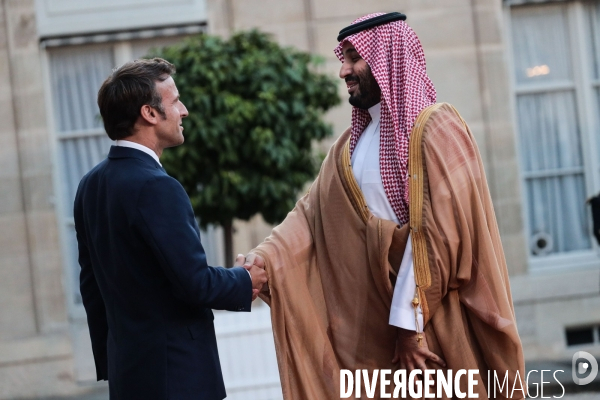 Mohammed Ben Salman prince  héritier d Arabie Saoudite reçu par Emmanuel Macron