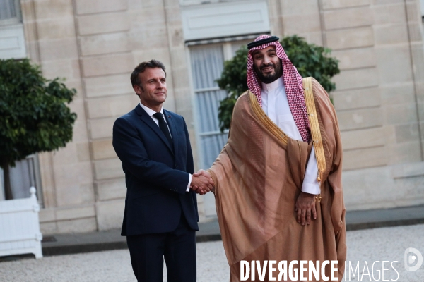 Mohammed Ben Salman prince  héritier d Arabie Saoudite reçu par Emmanuel Macron