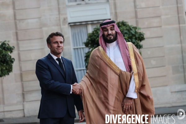 Mohammed Ben Salman prince  héritier d Arabie Saoudite reçu par Emmanuel Macron