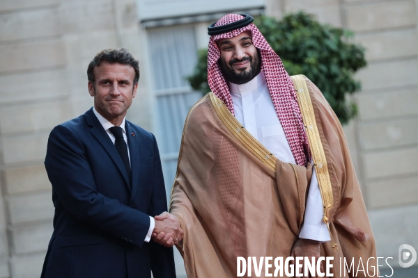 Mohammed Ben Salman prince  héritier d Arabie Saoudite reçu par Emmanuel Macron