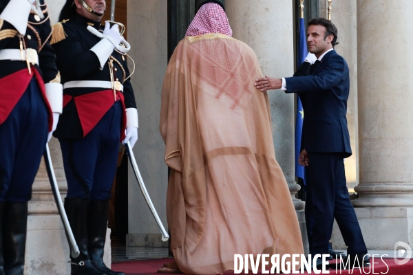 Mohammed Ben Salman prince  héritier d Arabie Saoudite reçu par Emmanuel Macron