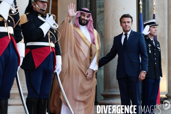 Mohammed Ben Salman prince  héritier d Arabie Saoudite reçu par Emmanuel Macron