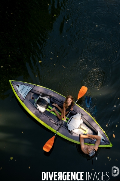 Sport aquatique sur la rivière Célé.