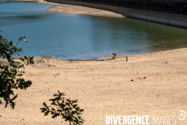 Sécheresse été 2022, Lac de Saint Féréol, Revel, Haute-Garonne