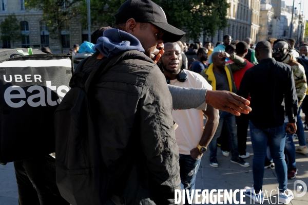 Manifestation des livreurs d Uber Eats