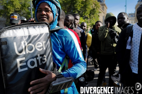 Manifestation des livreurs d Uber Eats