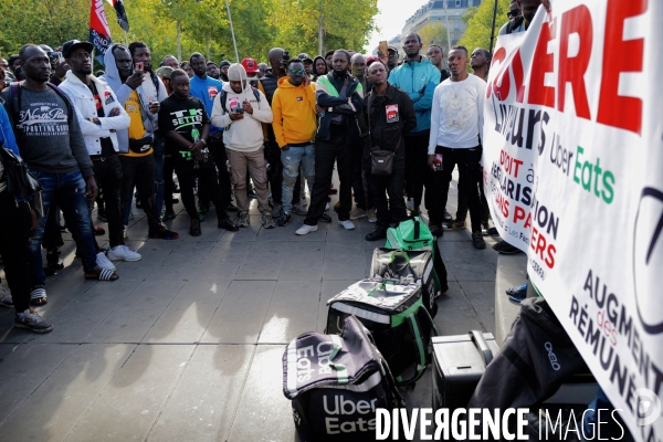 Manifestation des livreurs d Uber Eats