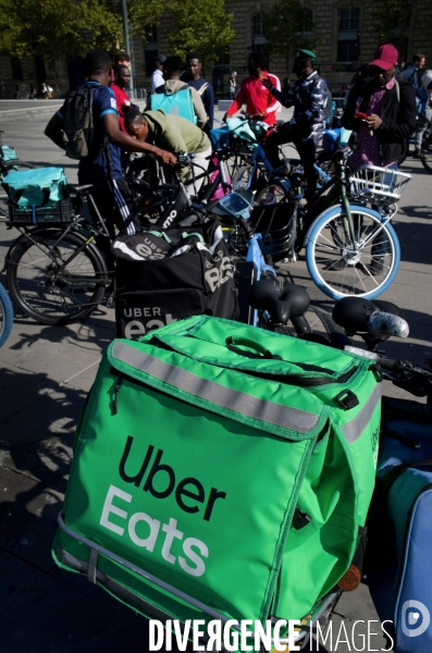 Manifestation des livreurs d Uber Eats