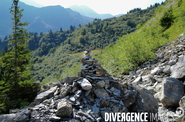 Chemin de randonnée dans les Alpes