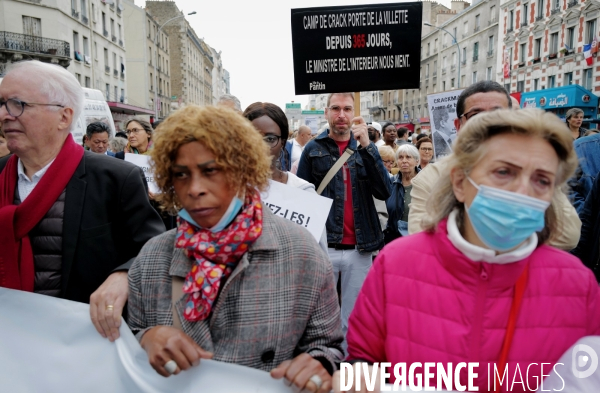 Manifestation organisé par le collectif 93 Anti Crack contre la presence de Toxicomanes au square de la porte de la Villette