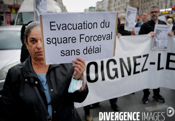 Manifestation organisé par le collectif 93 Anti Crack contre la presence de Toxicomanes au square de la porte de la Villette