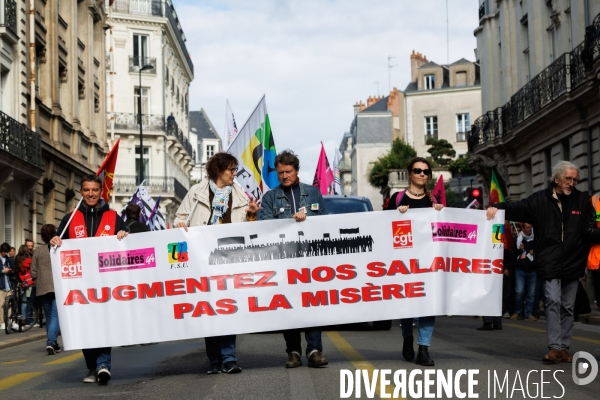 Manifestation pour les salaires et retraites à Nantes