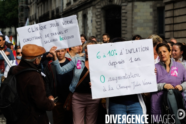 Manifestation pour les salaires et retraites à Nantes