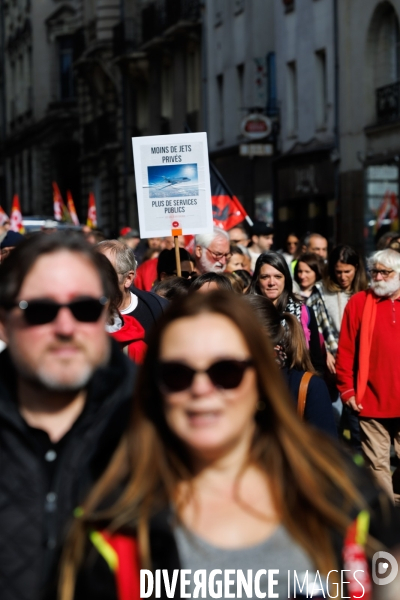 Manifestation pour les salaires et retraites à Nantes