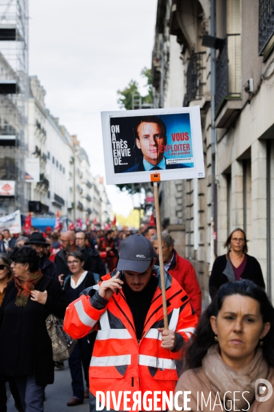 Manifestation pour les salaires et retraites à Nantes