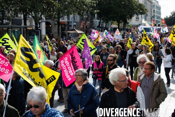 Manifestation pour les salaires et retraites à Nantes